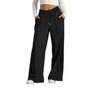 Girls Baggy Wide Leg Joggers with Drawstring Baggy Black Plus Fit School Trousers Sweatpants for Girls Trendy Oversized Wide Leg Loose Sweat Pants Elastic High Waist Athletic Joggers