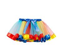 Girls Ballet Dance Skirt Costume for Party Performance and Rainbow Tutu Outfit Pink Princess Dress My First Carnival Girl Yellow for White Layered Green Mini