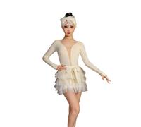 Girls' Ballet Leotards Rumba Samba Latin Dance Skirts Tango Salsa and Tutus,Apricot,150cm