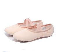 Girls Ballet Shoes Canvas Ballet Slipper Leather Split Sole Gymnastic Dance Flat Shoes for Women Children Adults Thickened C0tton Ballerina Shoes with Crossing Elastic Straps for (A, 1 Big Kids)