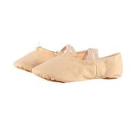Girls' Ballet Shoes Children Lightweight Soft Soles Gymnastics Shoes Plain Basic Ballet Slippers Dance Practice Balerina Shoes Flat Ballet Flats Trainers Ultralight Airy Art Trainers, beige, 1.5 UK
