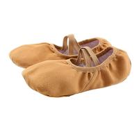 Girls' Ballet Shoes Children Lightweight Soft Soles Gymnastics Shoes Plain Basic Ballet Slippers Dance Practice Balerina Shoes Flat Ballet Flats Trainers Ultralight Airy Art Trainers, coffee, 6 UK