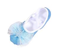 Girls Ballet Shoes Glitter Split-Sole Dance Slippers Toddler Sparkle Bowknot Dancing Flats Kids Soft Lightweight Dance Shoes with Elastic Laces for Performance Gymnastics Yoga Blue