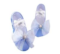 Girls Ballet Shoes Satin Dance Practice Slipper Soft Leather Sole Ballerina Flat Yoga Gymnastics Shoes for Dance Performance Gymnastics(Blue A,28)