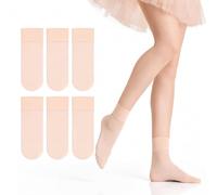 Girls Ballet Socks 3 Pairs, Pink Dance Girls Socks, Nylon Spandex XS/S | Pink ballet socks and socks for ballet flats; 81% nylon, 19% spandex, sweat-absorbing stretch, mid-calf girls socks