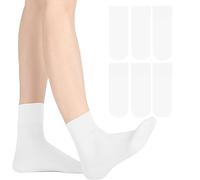 Girls Ballet Socks Multi-Packs 3|5 Packs Kids Seamless Dance Socks Soft Breathable(6 UK Child-3.5 UK)