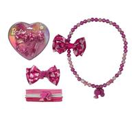 Girls Barbie Accessories Heart Shaped Package Complete with 14 Pcs Elastic Necklace Clip