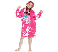 Girls Barbie Hoodie Oversized Fleece (Barbie, One Size)
