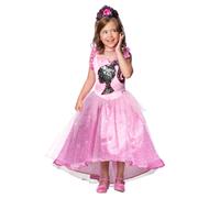 Girls Barbie Princess Costume with Tiara - Pink 7-8 Years