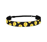 Girls Baseball Softball Sports Headband Elastic Non-Slip Hair Band Running Headband Hair Accessories Makeup Hairband (Black, One Size)