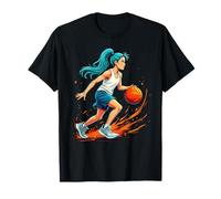 Girls Basketball Player in Motion Graphic Kids Girl T-Shirt