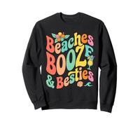 Girls Beach Vacation Friends Coastal Summer Fun groovy Sweatshirt