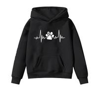Girls Bear Print Knit Sweatshirt Long Sleeve Crewneck Pullover Soft Cosy Jumper Top for School Everyday Play Cute Animal Winter Fun(Black, 4-5 Years)