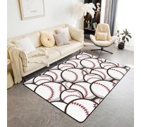 Girl'S Bedroom Carpets 3D Printed Cartoon Baseball Carpet Girly Room Floor Decorative Large Rugs Cartoon Kids Room Play Crawl Mat Flannel Memory Foam Area Rug For Living Room 60 X 90 Cm -11034392099