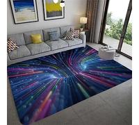 Girl'S Bedroom Carpets 3D Printed Cosmic Galaxy Fluorescent Stripes Carpet Girly Room Floor Decorative Large Rugs Cartoon Kids Room Play Crawl Mat Flannel Memory Foam Area Rug For Living Roo -7Q2L/G7I