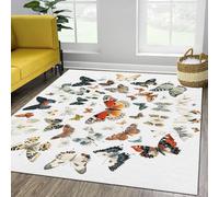 Girls Bedroom Carpets 3D Printed Digital Insect Pattern Carpet Room Floor Yellow Decorative Large Rugs Kids Room Crawl Mat Flannel 90 x 150 cm Area Rug for Living Room