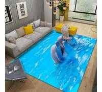 Girl'S Bedroom Carpets 3D Printed Fantasy Creatures Fish Dolphins Carpet Girly Room Floor Decorative Large Rugs Cartoon Kids Room Play Crawl Mat Flannel Memory Foam Area Rug For Living Ro -74489110581