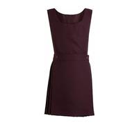 Girls Bib Pinafore Pleated School Uniform Dress, Kids Casual Soft & Stretchy Traditional 2 Button Dailywear Long Bottom Dress School Uniform (2-18 Years) Maroon-5-6 Years