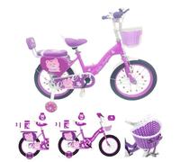 Girls Bike Purple, 12/14/16/18/20 Inch, Purple Children's Bicycle, Kids Bicycle, Child Road Bike, Adjustable Bike 2-12 Years Old, Training Wheel, Stabilisers, Basket, Tool Kit New (16 Inch)