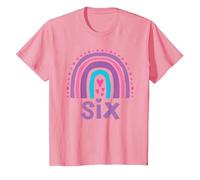 Girl's Birthday Boho Rainbow Six 6 Years Old 6th Birthday T-Shirt, Youth, Pink, 3T