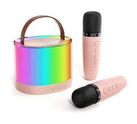 Girls Birthday Gifts Age 3-15 Year Old - Mini Kids Karaoke Machine Microphones Toys - Happy Birthdays Presents Gift for Her Daughter, Niece, Granddaughter Teenage Girl (Pink)