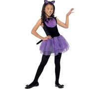 Girls Black And Purple Cat Costume