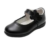 Girls Black Flat School Shoes for Everyday Wear, 14-OTHER5, 10.5