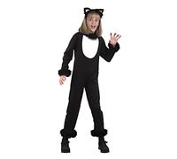 Girls Black & White Kitty Costume Set (Extra-Large Size) - Adorable Design, Perfect for Halloween, Dress-Up Parties, & More Halloween Halloween