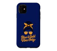 Girls BLUE GOLD VIBES ONLY School Competition Game Field Day Case for iPhone 11
