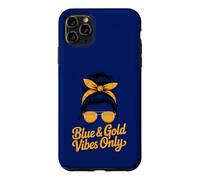 Girls BLUE GOLD VIBES ONLY School Competition Game Field Day Case for iPhone 11 Pro Max