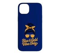 Girls BLUE GOLD VIBES ONLY School Competition Game Field Day Case for iPhone 14 Plus