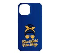 Girls BLUE GOLD VIBES ONLY School Competition Game Field Day Case for iPhone 15
