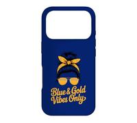 Girls BLUE GOLD VIBES ONLY School Competition Game Field Day Case for iPhone 17 Pro