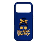 Girls BLUE GOLD VIBES ONLY School Competition Game Field Day Case for iPhone 17 Pro Max