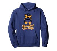 Girls BLUE GOLD VIBES ONLY School Competition Game Field Day Pullover Hoodie