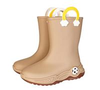 Girls Boots for Kids - Practical Mid Calf Rubber Footwear Designed for Everyday Casual Rain and Wet Weather Adventures (Brown, 2 Big Kids)