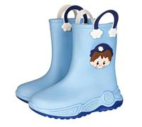 Girls Boots for Kids - Practical Mid Calf Rubber Footwear Designed for Everyday Casual Rain and Wet Weather Adventures (Blue, 1 Big Kids)