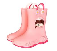 Girls Boots for Kids - Practical Mid Calf Rubber Footwear Designed for Everyday Casual Rain and Wet Weather Adventures (3 Big Kids) Pink