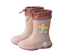 Girls Boots for Outdoor Play All Weather Footwear with Handle Design Perfect for Spring and Rainy Days Footwear for Kids (Brown, 2 Big Kids)