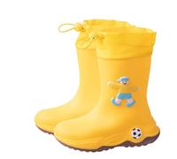 Girls Boots for Outdoor Play All Weather Footwear with Handle Design Perfect for Spring and Rainy Days Footwear for Kids (Yellow, 2 Big Kids)