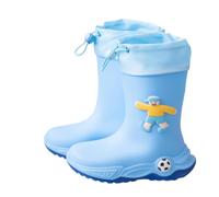 Girls Boots for Outdoor Play All Weather Footwear with Handle Design Perfect for Spring and Rainy Days Footwear for Kids (Blue, 4 Big Kids)