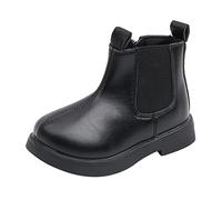 Girls Boots Lace Up Faux Furry Lined Ankle Boots, Kids Booties Winter Warm Snow Rain Booties Waterproof Cosy Casual Warm Side Zip Non-Slip School Shoes Indoor Outdoor (Y0b2-Black, 6 Infant)