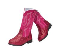 Girls Boots Mid Calf Round Toe Glitter Toddler Western Cowboy Boot Little Kid Big Riding Shoes Dress Up Party Birthday Dance Children's Boots (Red, 8.5 Toddler)