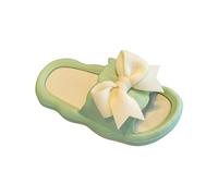 Girls Bowknot Slippers Toddler Non Slip Soft Sole Sandals Kids Comfortable Rubber Flat Sole Pavers Slippers Boys Cute Shoes Casual Open Toe Ballerina Shoes (Green, 10 Little Child)