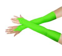 Girls' Boys' Adults' Halloween Makeup Fingerless Over Elbow Cosplay Costume Gloves (Fluogreen)