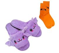 Girls Boys D mon Slippers Plush Winter Sliders Halloween Devil Slippers Kids Indoor Fuzzy Home Shoes Youth Slip On Novelty Fluffy Shoes (PP2, 1.5 Big Kids)