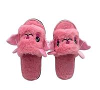 Girls Boys D mon Slippers Plush Winter Sliders Halloween Devil Slippers Kids Indoor Fuzzy Home Shoes Youth Slip On Novelty Fluffy Shoes (PK1, 1.5 Big Kids)
