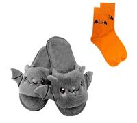 Girls Boys D mon Slippers Plush Winter Sliders Halloween Devil Slippers Kids Indoor Fuzzy Home Shoes Youth Slip On Novelty Fluffy Shoes (GY2, 1.5 Big Kids)