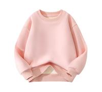 Girls Boys Fleece Sweatshirt Thickened Warm Sweater Long Sleeve Fuzzy Fluffy Jumpers Tops Solid Color Super Soft Pullover Sweater Round Neck Sweatshirts Kids Casual Loose Hoodie Winter Fleece Pullover