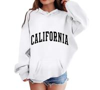 Girls Boys Hoodie Cute Letter Print Sweatshirts Casual Graphic Hoodies Warm Hooded Sweatshirt Standard Fit Round Neck School Jumpers 5 to 13 Year Old Girl Gifts White